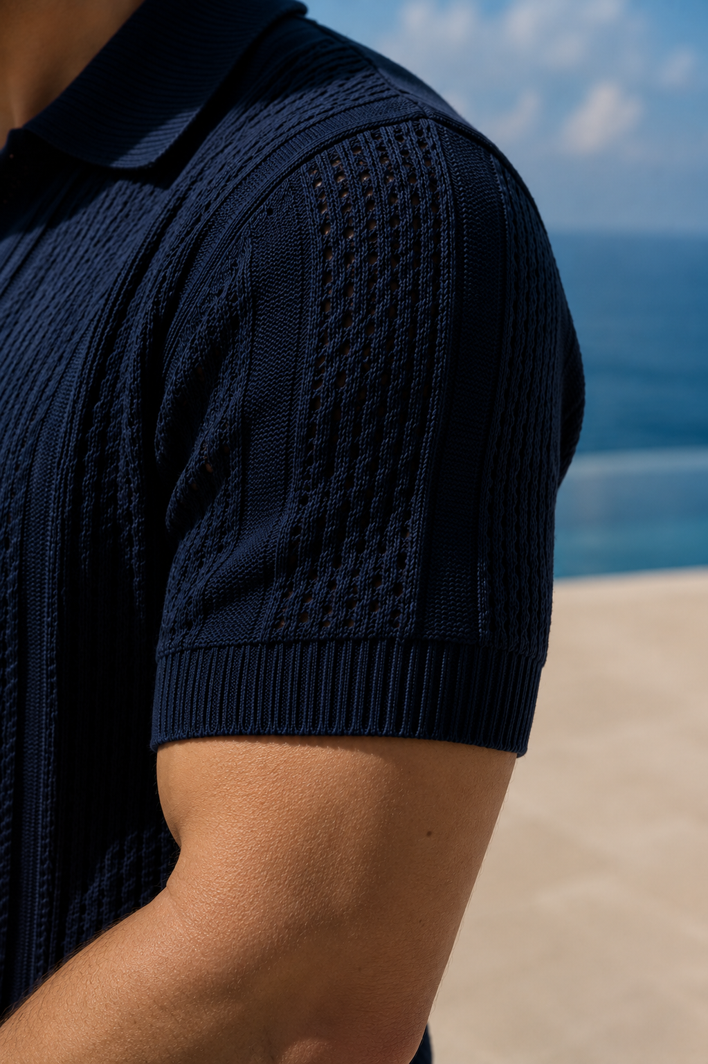Bologna Textured Knit Polo