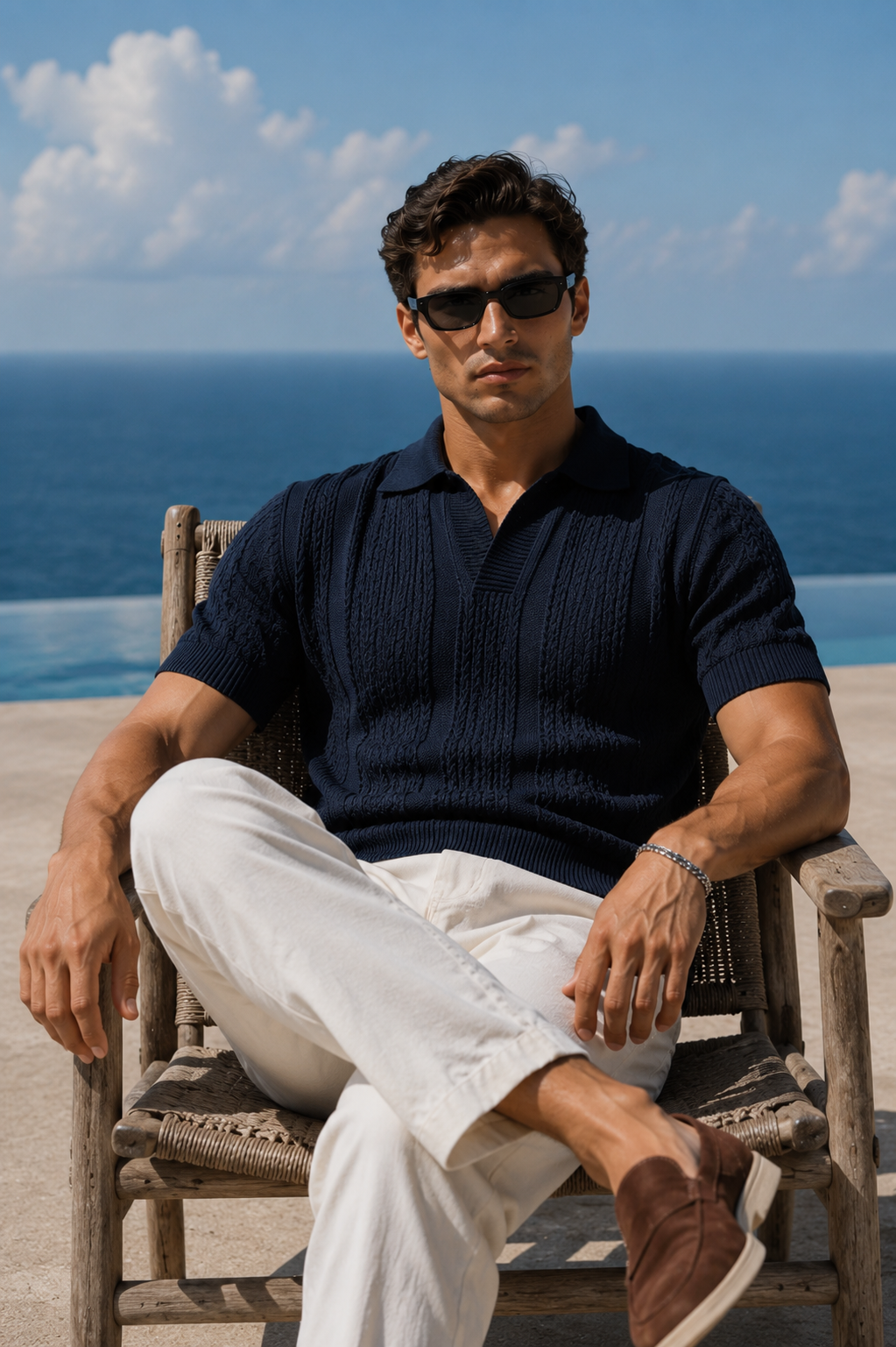 Bologna Textured Knit Polo
