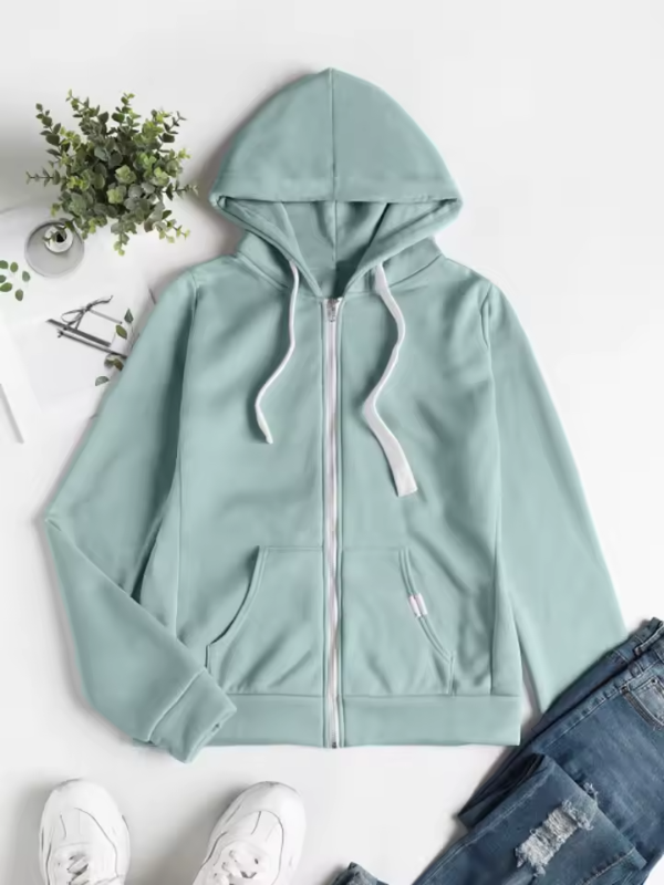 Dam Zip-Up Hoodie Avslappnad Design