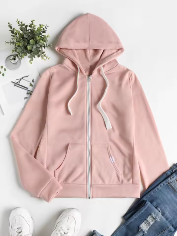 Dam Zip-Up Hoodie Avslappnad Design