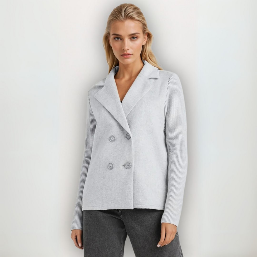 Kvinnors Blazer Kappa Stickad Materialblandning