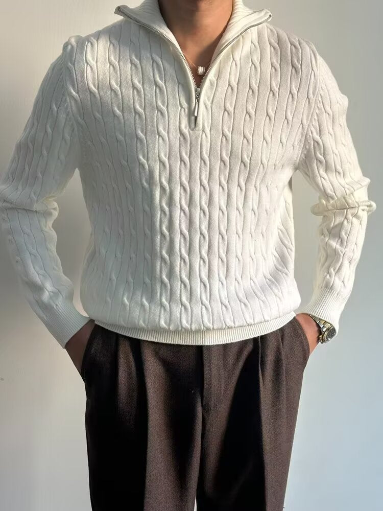 Cable Half Zip Sweater