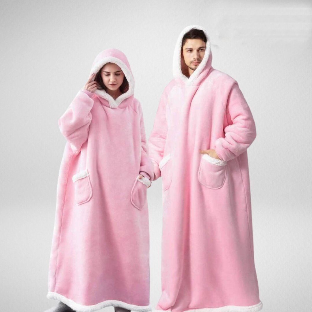 Oversized Deken Med Huva Microfleece Sherpa