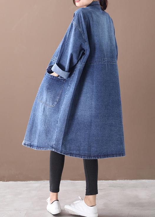 Plus Size Box Coat med Ståkrage och Dragsko