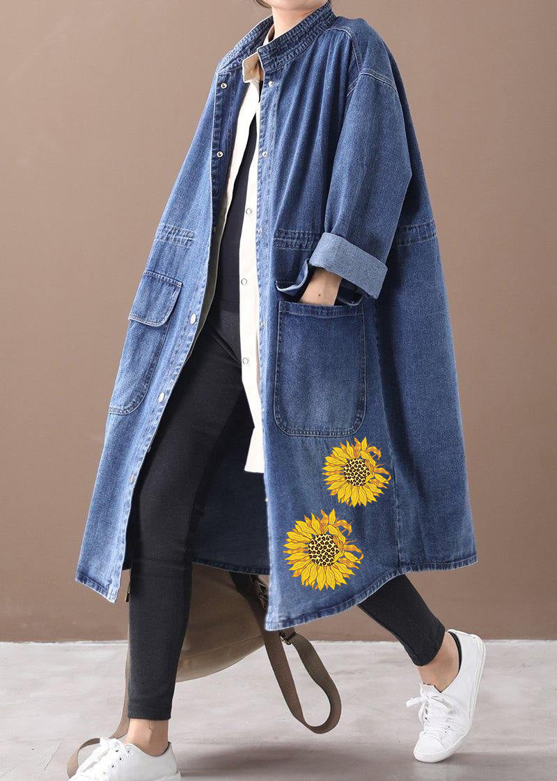 Plus Size Box Coat med Ståkrage och Dragsko