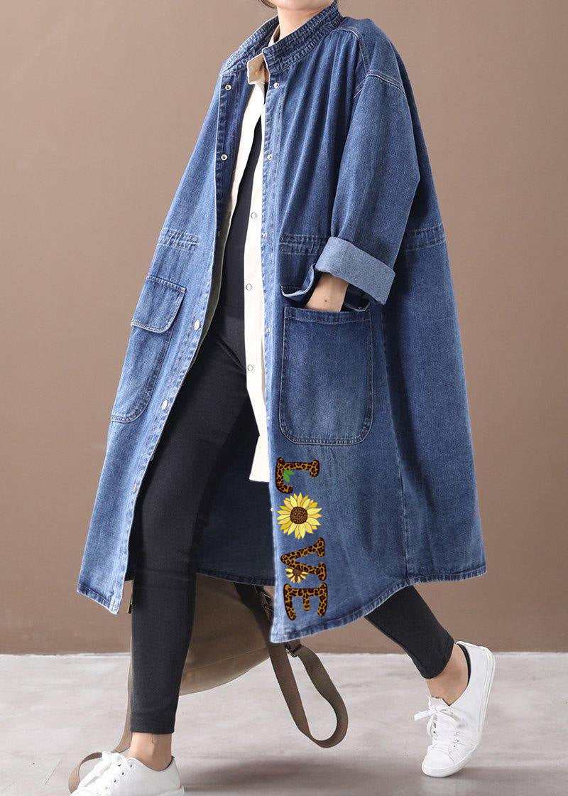 Plus Size Box Coat med Ståkrage och Dragsko