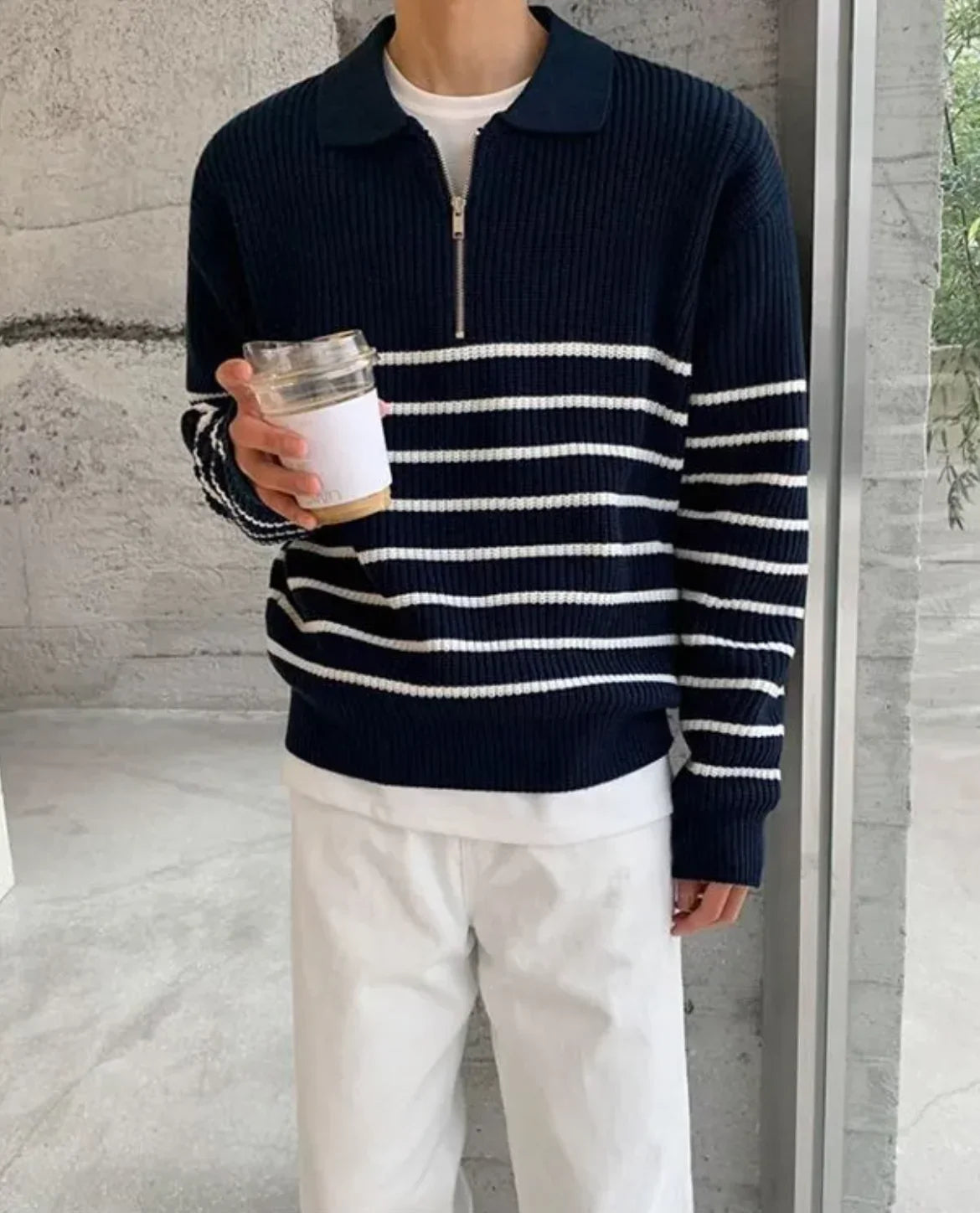 Lecco Striped Half-Zip