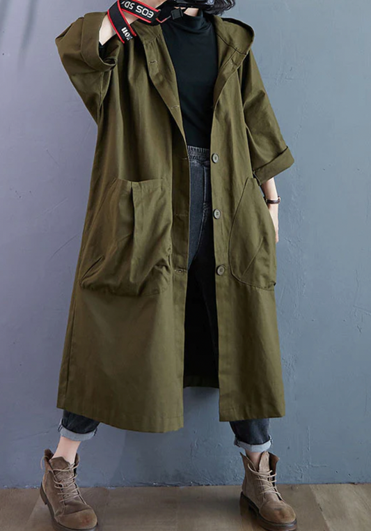 Damjacka Lång Trendig Varm Polyester för Höst och Vinter
