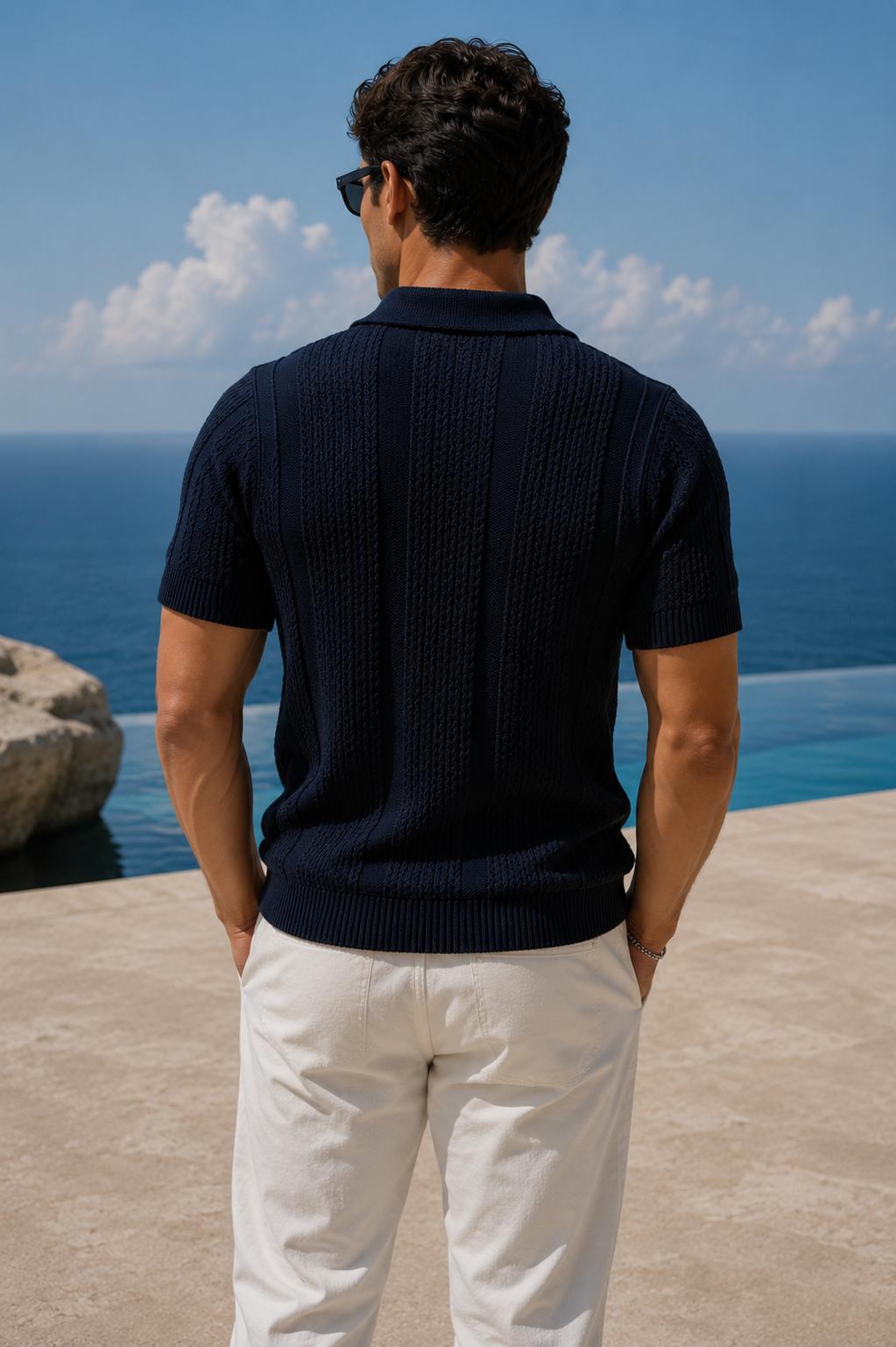Bologna Textured Knit Polo