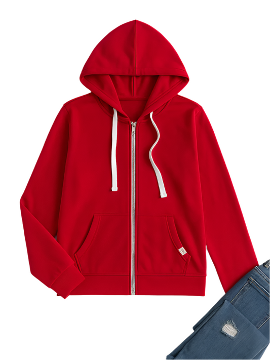 Dam Zip-Up Hoodie Avslappnad Design