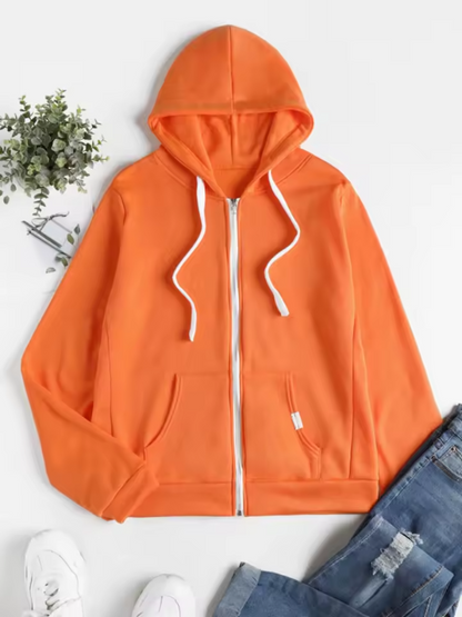 Dam Zip-Up Hoodie Avslappnad Design