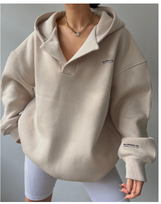 Damen Kapuzenpullover Modern Design Mjuk Material