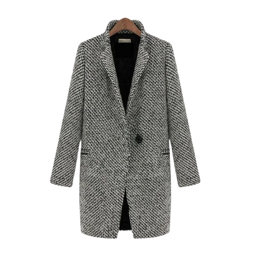 Damens Vinterkappa Houndstooth Ull