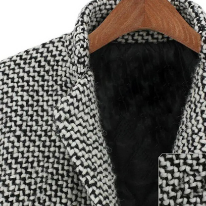 Damens Vinterkappa Houndstooth Ull