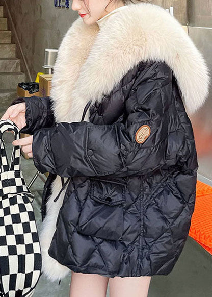 Damernas Oversized Jacka med Fuskpäls och Dunfyllning