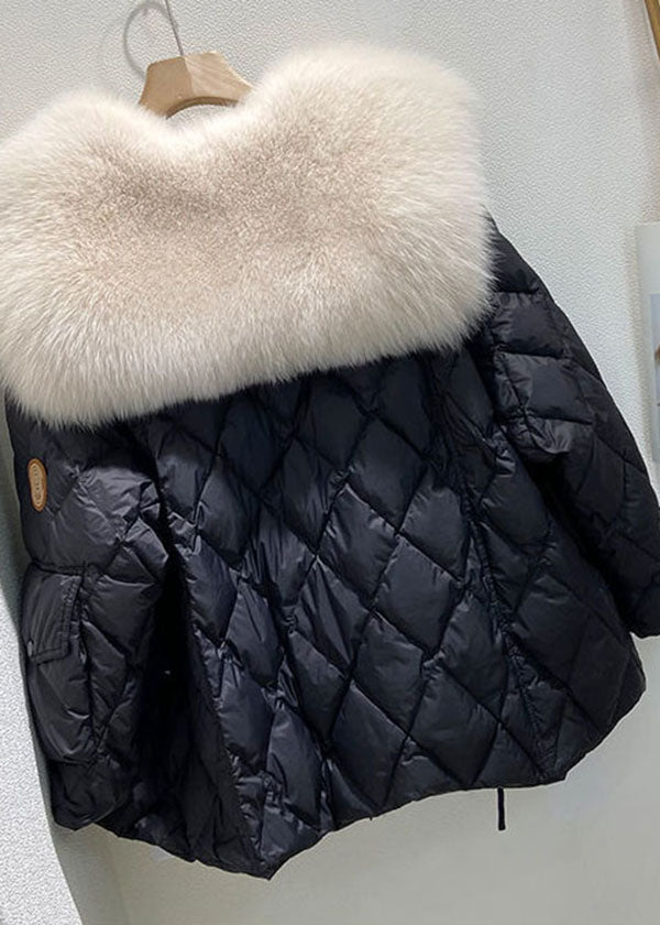 Damernas Oversized Jacka med Fuskpäls och Dunfyllning