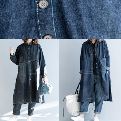 Jeansjacka Dam Lätt Denim med Öppen Sida