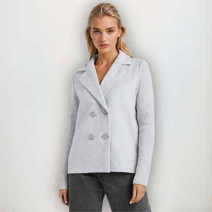 Kvinnors Blazer Kappa Stickad Materialblandning
