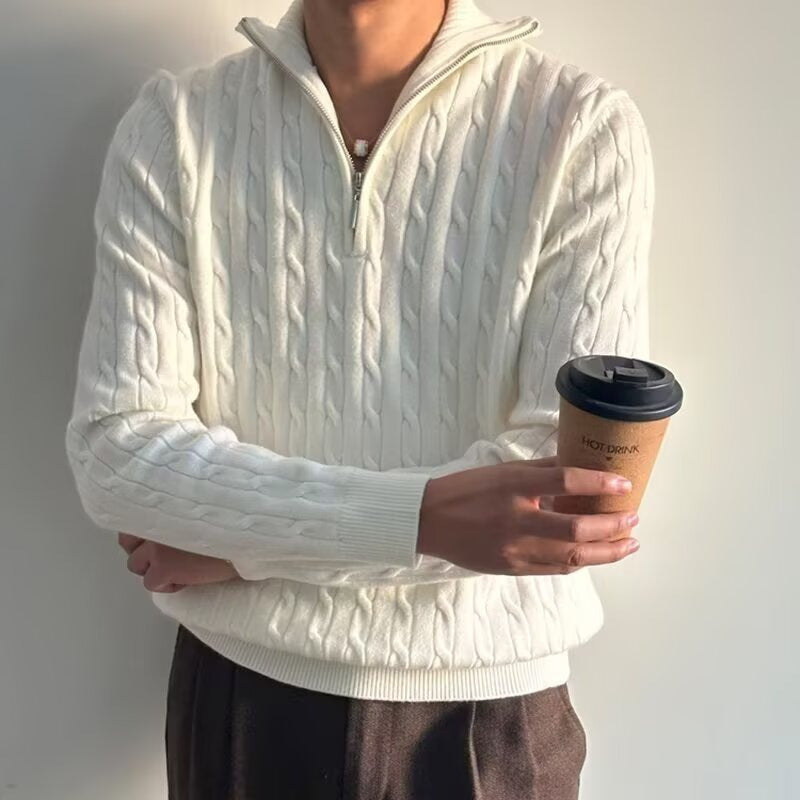 Cable Half Zip Sweater