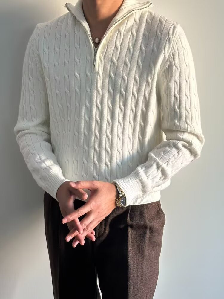 Cable Half Zip Sweater