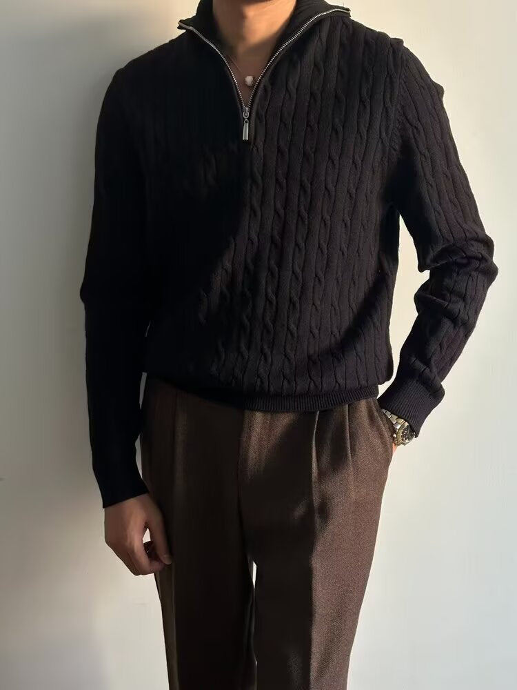 Cable Half Zip Sweater