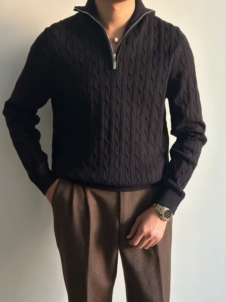 Cable Half Zip Sweater
