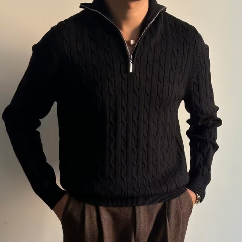 Cable Half Zip Sweater