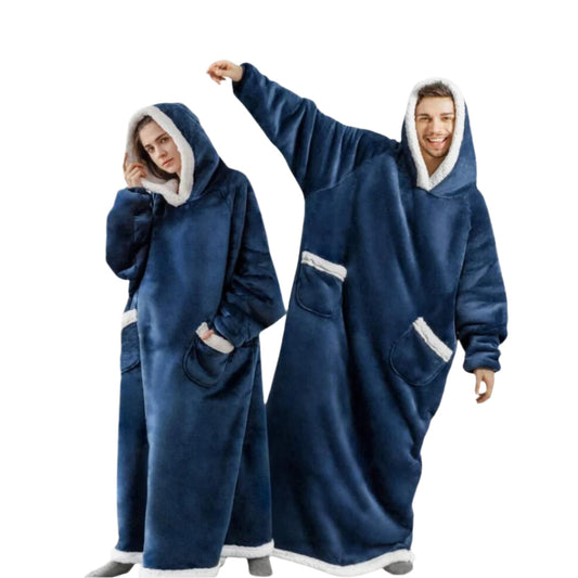 Oversized Deken Med Huva Microfleece Sherpa