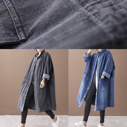 Plus Size Box Coat med Ståkrage och Dragsko