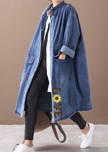 Plus Size Box Coat med Ståkrage och Dragsko