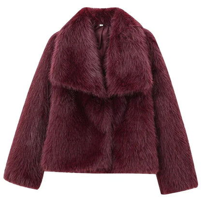 Dam Vinterjacka Plysch Varm Trendig Polyester
