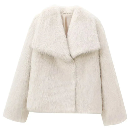 Dam Vinterjacka Plysch Varm Trendig Polyester