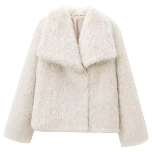 Dam Vinterjacka Plysch Varm Trendig Polyester