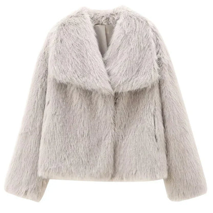 Dam Vinterjacka Plysch Varm Trendig Polyester