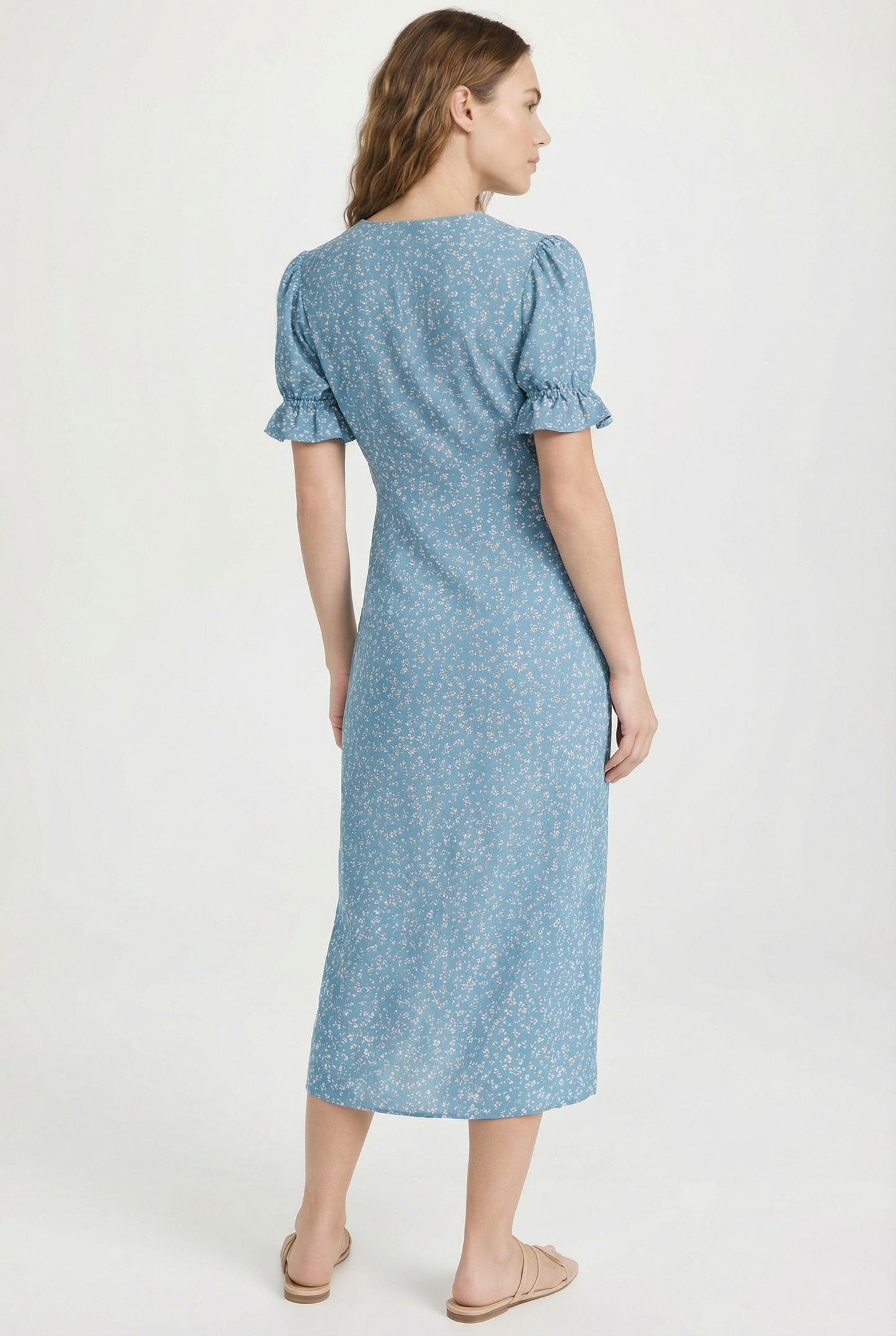 Women's Floral Summer Wrap Midi Dress