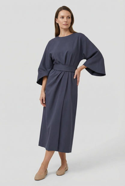 Women's Flowy Belted Loose Fit Maxi Dress