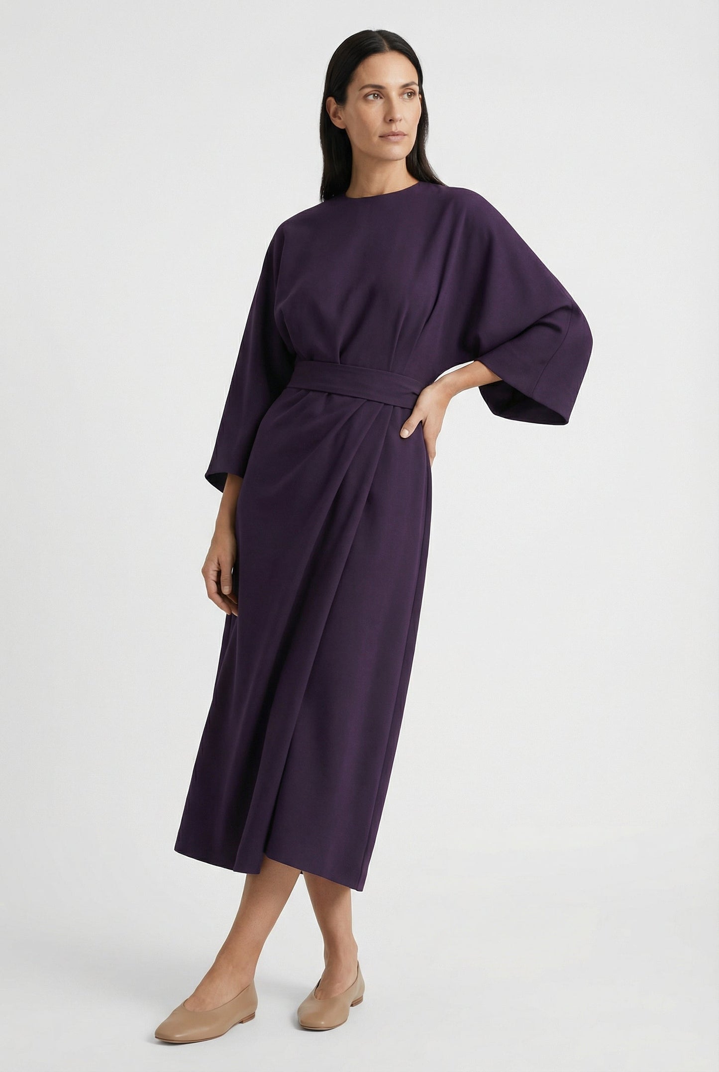 Women's Flowy Belted Loose Fit Maxi Dress