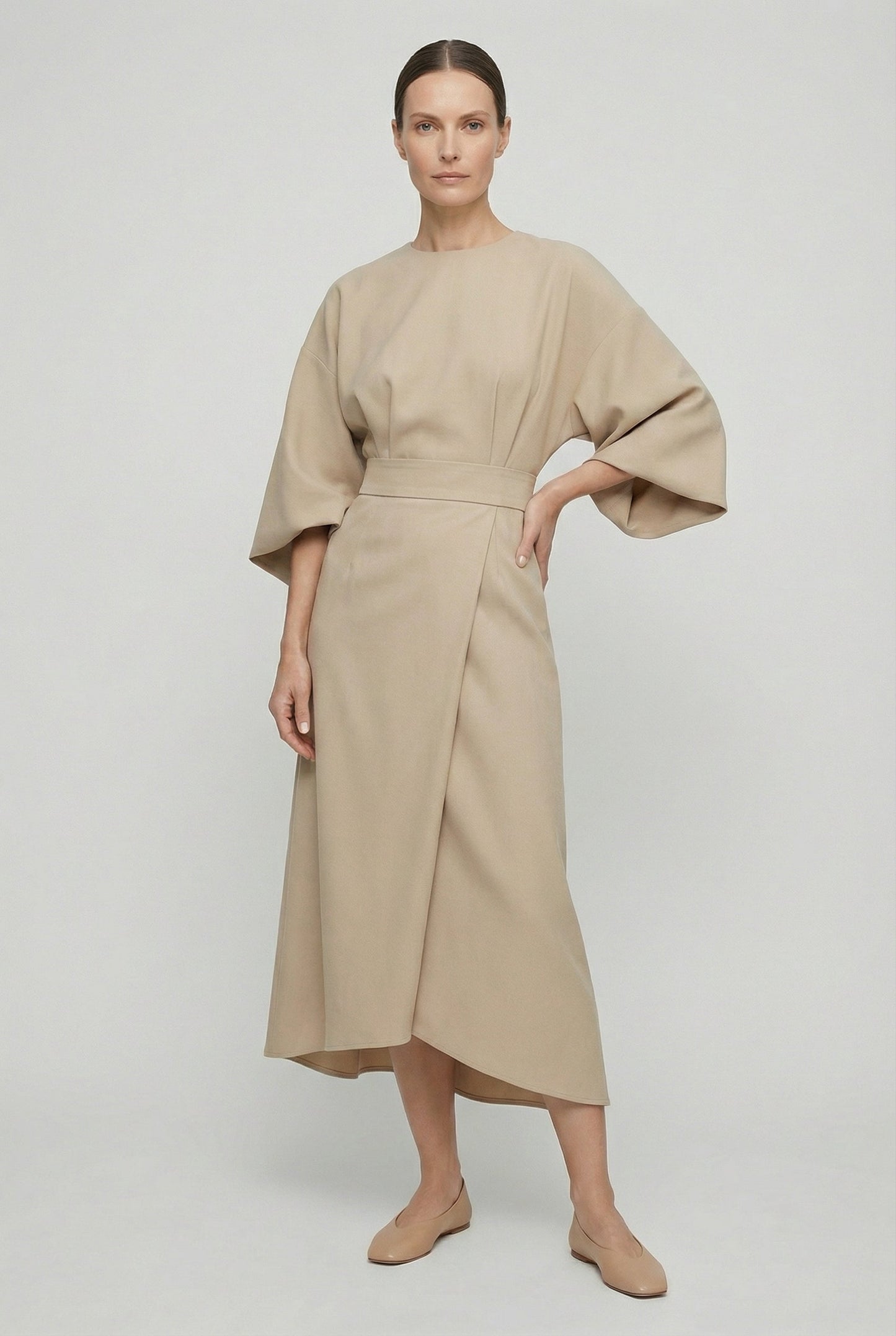 Women's Flowy Belted Loose Fit Maxi Dress