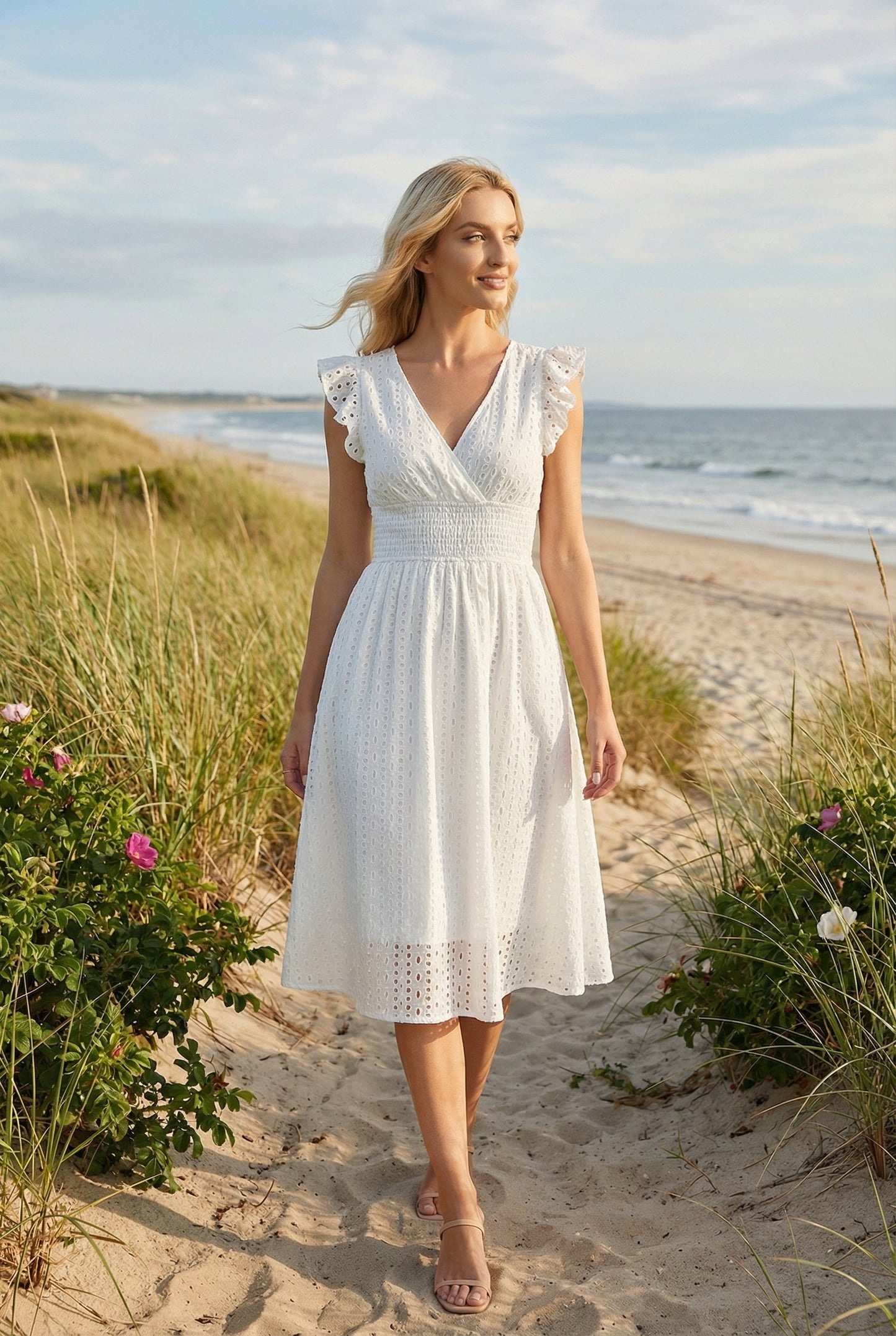 Women's A-Line Casual Summer Midi Dress