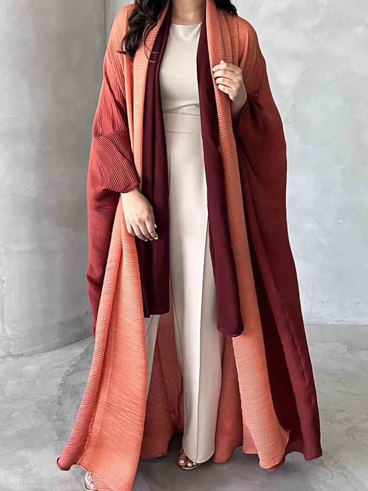 Gradient Plisserad Trench Coat för kvinnor