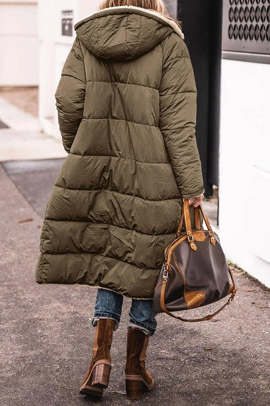 Damjacka Vinter Lång Trendig Polyester Med Inre Pälsfoder